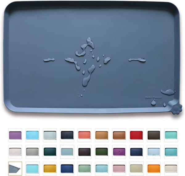 Hoki Found -Waterproof Pet Feeding Mats with High Lips - Multiple Size and Colors for Dogs, Cats & Others-G1
