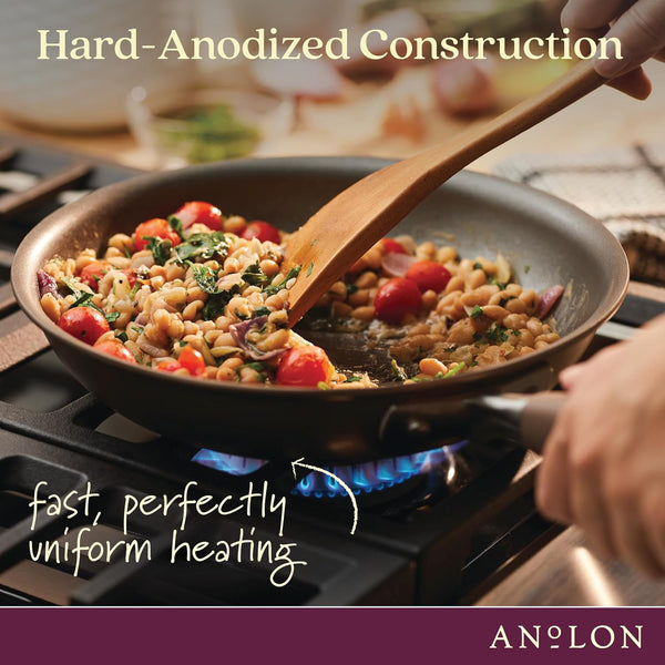 Advanced Home Hard Anodized Nonstick Cookware Set, Non Stick Pots and Pan Set, 9-Piece, Bronze7