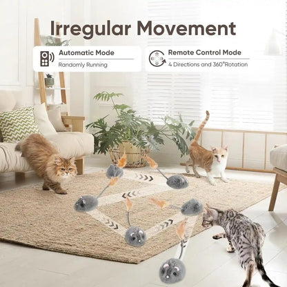 Pawingcat Remote Control Cat Toy Rechargeable Cat Mouse Toy Automatic Interactive Cat Toys for Indoor Cats Toy with 3-Speed Adjustment and 4 Directions5