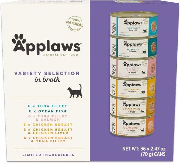 Applaws Fish Variety in Broth Wet Cat Food, 3-Flavor 12-Pack 2.47 Oz Cans | 100% Natural, High Quality Ingredients, High Protein, No Artificial Additives, Limited Ingredients14