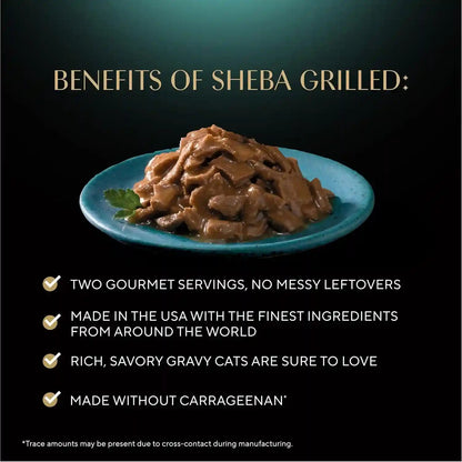 Sheba Perfect Portions Grilled Bites Wet Cat Food, Variety, 2.6 Oz, 24 Ct | Chicken, Salmon & Tuna Variety, 48 Servings, Snap-Peel-Serve Twin-Pack Trays, Complete & Balanced, Vitamins & Minerals3