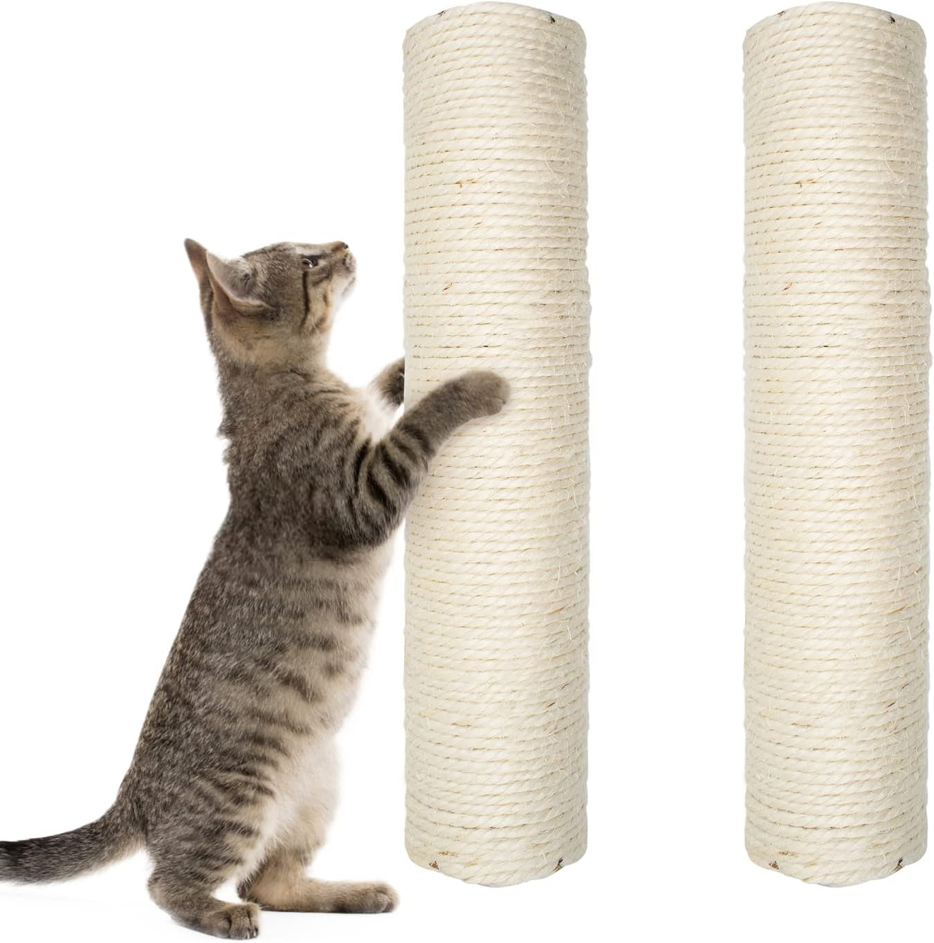 10-cat-scratching-replacement-posts-sisal-spare-scratcher-refill-post-for-cats-cube-tower-kittens-scratch-pole-perch-interactive-toys-furniture-accessories-tree-2-pack-include-m8-screws-white