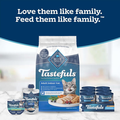 Blue Buffalo Tastefuls Purees Variety Pack Cat Food Topper, 3 Oz, 12 Ct | Chicken, Tuna & Beef, Just 5 Ingredients, Resealable Twist-Cap Pouches9