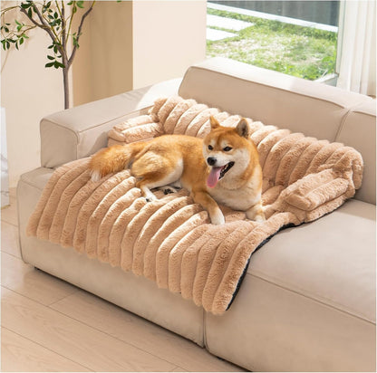 Avont Breathable Dog Couch Mat, Non-Slip Sofa Protector with Soft Plush | Available with Faux Rabbit Fleece and Washable Cover, in M and L, Dark Grey, Light Grey, Brown10