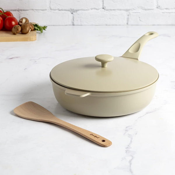 All-In-One Pan, Multilayer Nonstick Cookware Set, High-Performance Construction, Multipurpose Design Replaces Multiple Pots and Pans, Dishwasher Safe, 11-Inch, 4.4-Quart Capacity, Linen10
