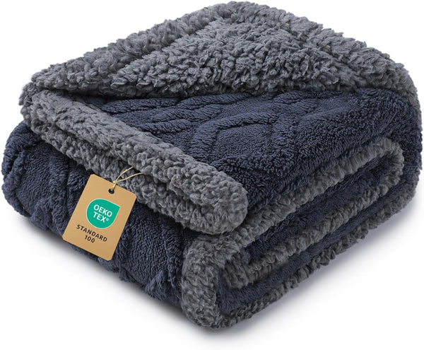 Luciphia Waterproof Pet Blanket, Liquid Pee Proof Dog Blankets for Sofa Bed Couch, Reversible Sherpa Fleece Furniture Protector Cover for Small Medium Large Dogs Cats,Khaki Small（40" X 28"）19