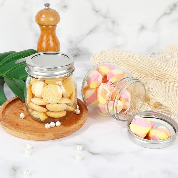 24 Pack 10 Oz Glass Mason Jars, Canning Jars with Regular Mouth Lids | 300 Ml Glass Jars Storage Containers for Overnight Oats, Jam, Jelly, Honey, Beans, Spice, Wedding Party Favors, Shower Favors4