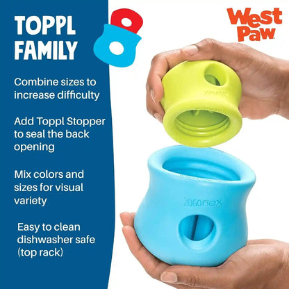 WEST PAW Zogoflex Toppl Interactive Treat Dispensing Puzzle Dog Toy for Mental Stimulation & Enrichment-Holds Kibble & Treats-Lickable, Freezable & Dishwasher Safe-Made in Usa-Large-Aqua Blue6