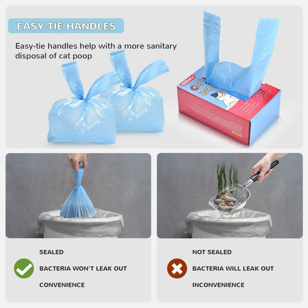 110 Count Biodegradable Poop Bags and 120 Count 15 Liters Cat Litter Bags, Durable Cat Litter Bags for Poop with Handles, Scented Poop Bags for Litter Box, Leakproof Cat Waste Bags6