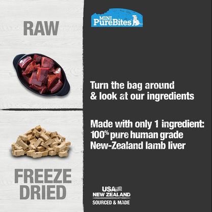 Purebites Mini Lamb Single Ingredient Freeze Dried Dog Treats, 2.4 Oz | 100% Lamb, Freeze Dried Raw in USA, High-Value Training Reward, No Fillers, Great for Dogs with Allergies3