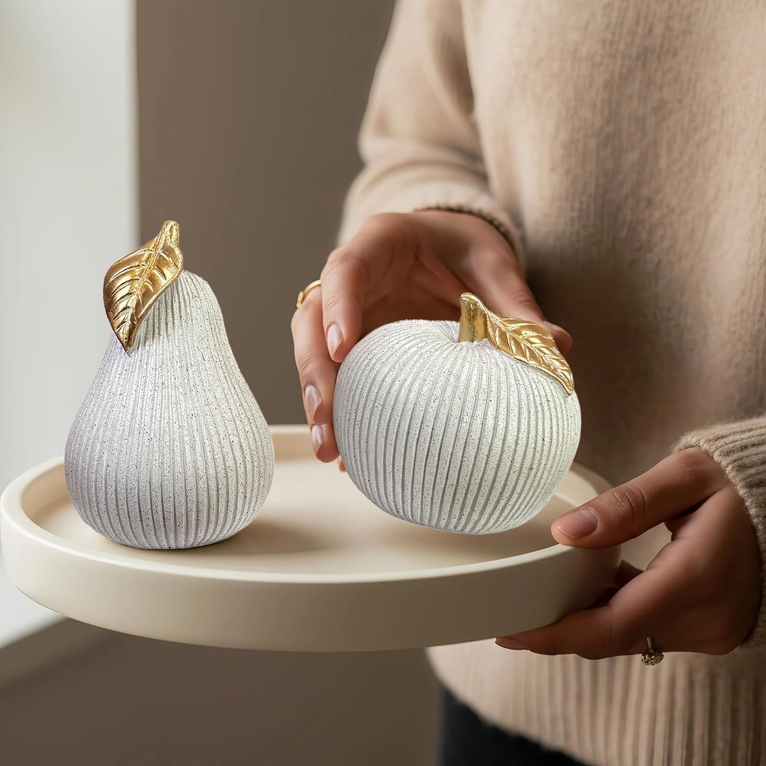apple-and-pear-decor-set-modern-fruit-sculpture-home-decor-white-and-gold-decorative-ornaments-for-living-room-bedroom-desk-shelf-coffee-table-aesthetic-room-decor-unique-gift