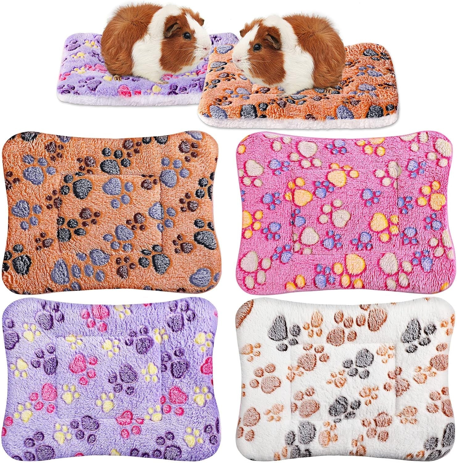 tuanse-4-pack-ultra-soft-dog-cat-bed-mat-small-animal-guinea-pig-bed-with-cute-print-reversible-fleece-dog-crate-kennel-pad-cozy-washable-thickened-hamster-pet-beds-mat13-x-19-inches-light-gray