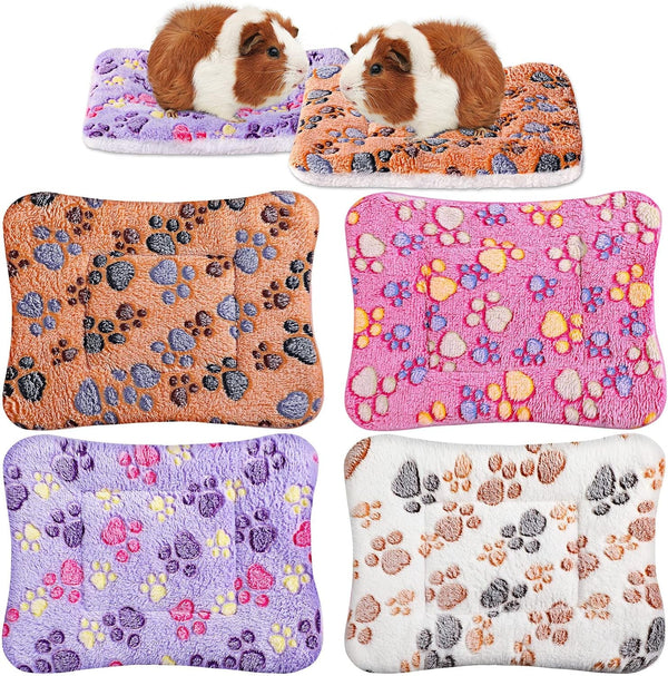 Tuanse 4 Pack Ultra Soft Dog Cat Bed Mat Small Animal Guinea Pig Bed with Cute Print Reversible Fleece Dog Crate Kennel Pad Cozy Washable Thickened Hamster Pet Beds Mat(13 X 19 Inches,Light Gray)9