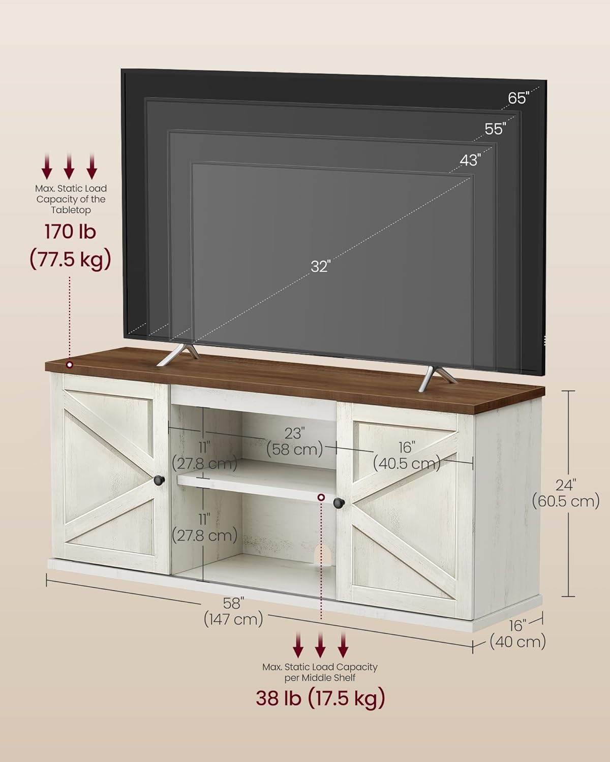 vasagle-farmhouse-tv-stand-for-tvs-up-to-65-inches-entertainment-center-with-storage-cabinets-and-sliding-barn-doors-media-console-table-for-living-room-rustic-white-and-honey-brown-ultv535w01