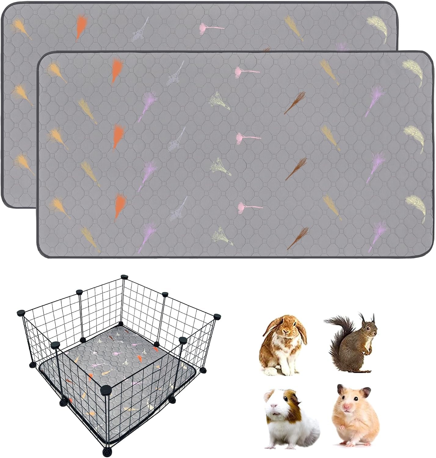 2pcs-guinea-pig-cage-liners-guinea-pig-fleece-cage-liners24x48-super-absorbent-washable-pee-pads-reusable-for-rabbit-hamster-chinchilla