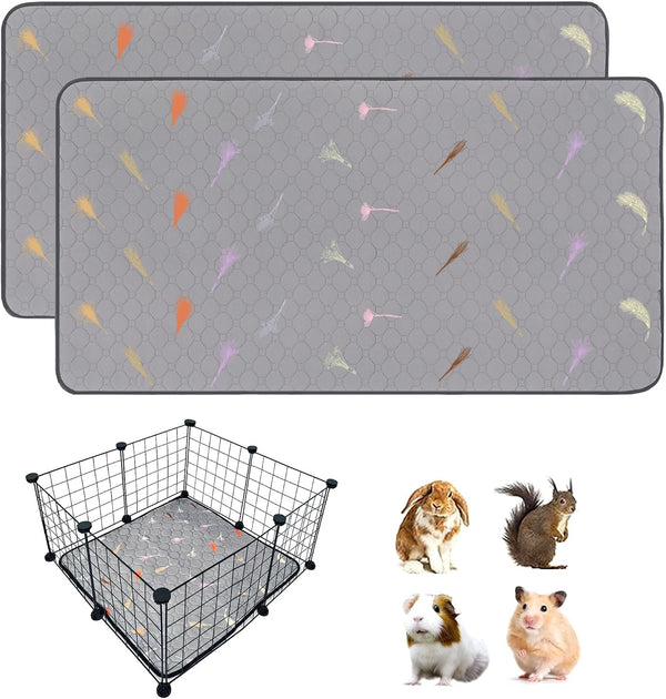 2Pcs Guinea Pig Cage Liners,Guinea Pig Fleece Cage Liners24''X48'' Super Absorbent Washable Pee Pads Reusable for Rabbit Hamster Chinchilla22