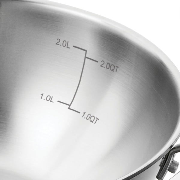 Utsava 2.75-Quart Tri-Ply Clad Stainless Steel Kadai with Lid | Kadhai Pot for Indian Cooking7