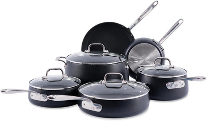 All-Clad HA1 Expert Hard Anodized Nonstick Cookware Set (10 Piece) Pots, Frying Pans, Dishwasher-Safe, Oven-Safe up to 500°F Compatible with All Stovetops (Gas, Electric & Induction) - Black1
