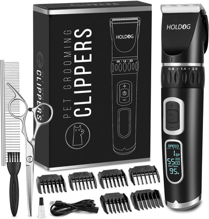 Dog Clippers Professional Heavy Duty Grooming Clipper 3-Speed Low Noise High Power Rechargeable Cordless Pet Tools for Small & Large Dogs Cats Pets with Thick Coats9