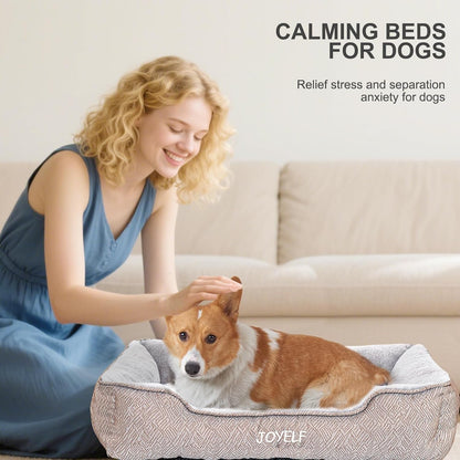 JOYELF Rectangle Dog Bed Calming Pet Bed, anti Anxiety Cat Bed & Sofa, Cute Plush Pet Bed for Small Dog and Cat- Small(Upgraded Version)7