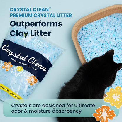 Crystal Clean Premium Fresh Scent Crystal Cat Litter with Odor Control (5X Faster), Best Lightweight, Non Clumping Kitty Litter to Absorb Urine, Dries Solid Waste (2X4.3 Lb Bags)4