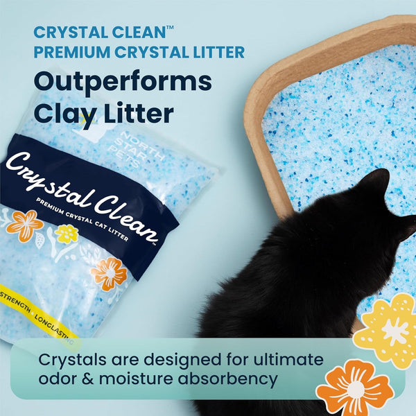 Crystal Clean Premium Fresh Scent Crystal Cat Litter with Odor Control (5X Faster), Best Lightweight, Non Clumping Kitty Litter to Absorb Urine, Dries Solid Waste (2X4.3 Lb Bags)4