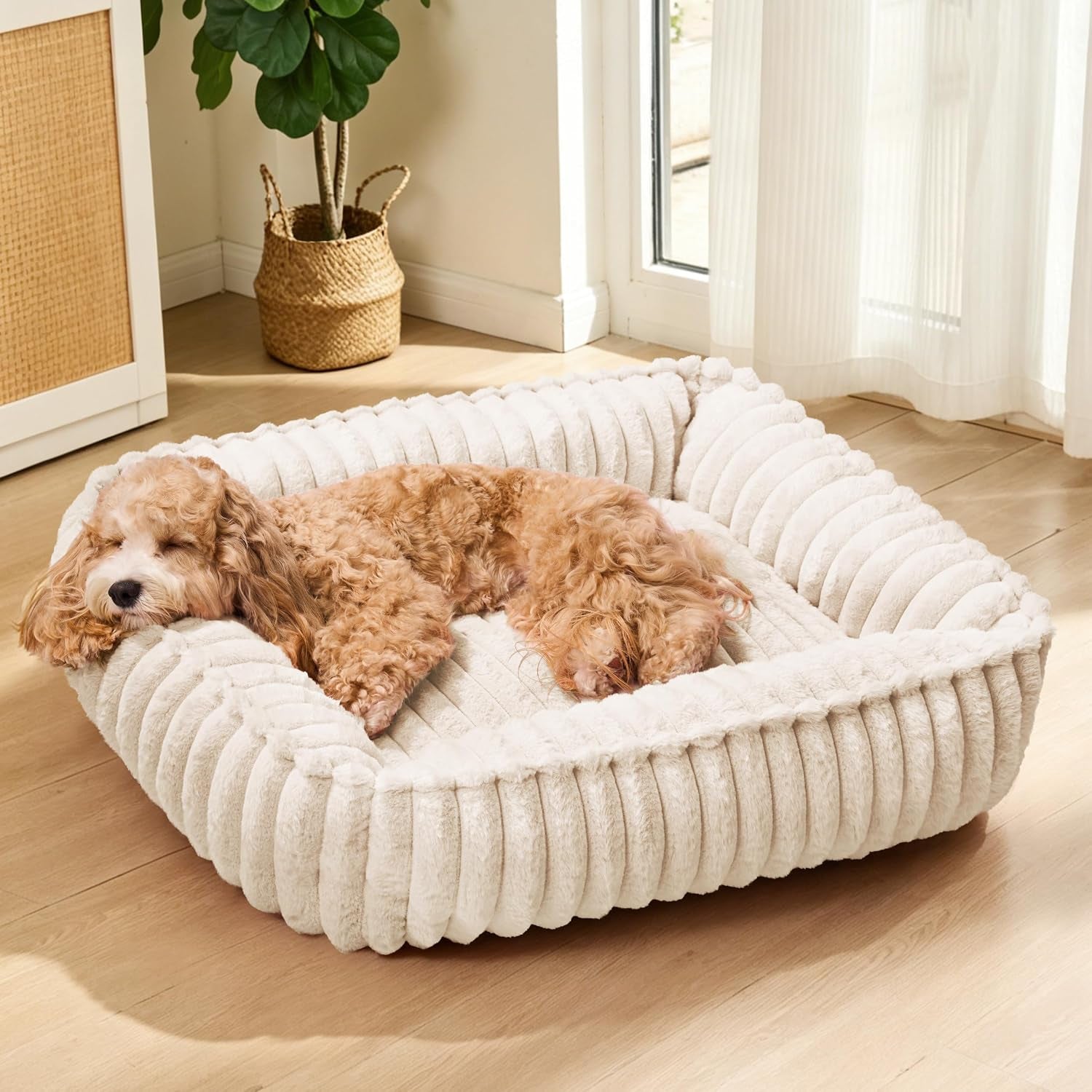 small-dog-bed-calming-cat-bed-for-indoor-cats-20-x16-sage-grey-rectangle-orthopedic-pet-sofa-bed-washable-anti-anxiety-soft-puppy-couch-nonskid-bottom-furry-cuddler-up-to-9-lbs
