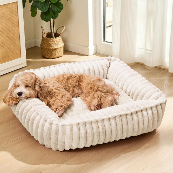 Small Dog Bed Calming Cat Bed for Indoor Cats 20’’X16’’Sage Grey | Rectangle Orthopedic Pet Sofa Bed, Washable Anti-Anxiety Soft Puppy Couch, Nonskid Bottom Furry Cuddler up to 9 Lbs8