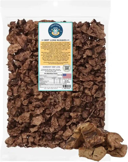 TREATOPIA Beef Lung Nuggies Dog Treats, 1 LB Bag, All-Natural | Healthy, High Protein, Hand-Trimmed, Slow-Roasted, Made in the USA, Nutritious, No Additives, No Fillers, All Life Stages11