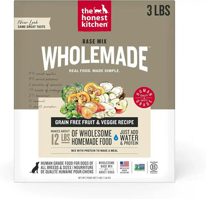 The Honest Kitchen Wholemade Grain Free Dog Food Base Mix, Veggie & Fruit, Human Grade, Easy Homemade Dog Food Starter, Just Add Water, Topper for Dry or Wet Dog Food, 7 Lb Bag Makes 28 Lbs12