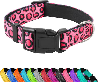 Reflective Dog Collar, Adjustable Soft Neoprene Padded,Teal,M | Breathable Nylon for Medium Dogs,Tear-Resistant Webbing,Chafe‑Free on Walks and Hikes,Metal D-Ring,Night Safety8