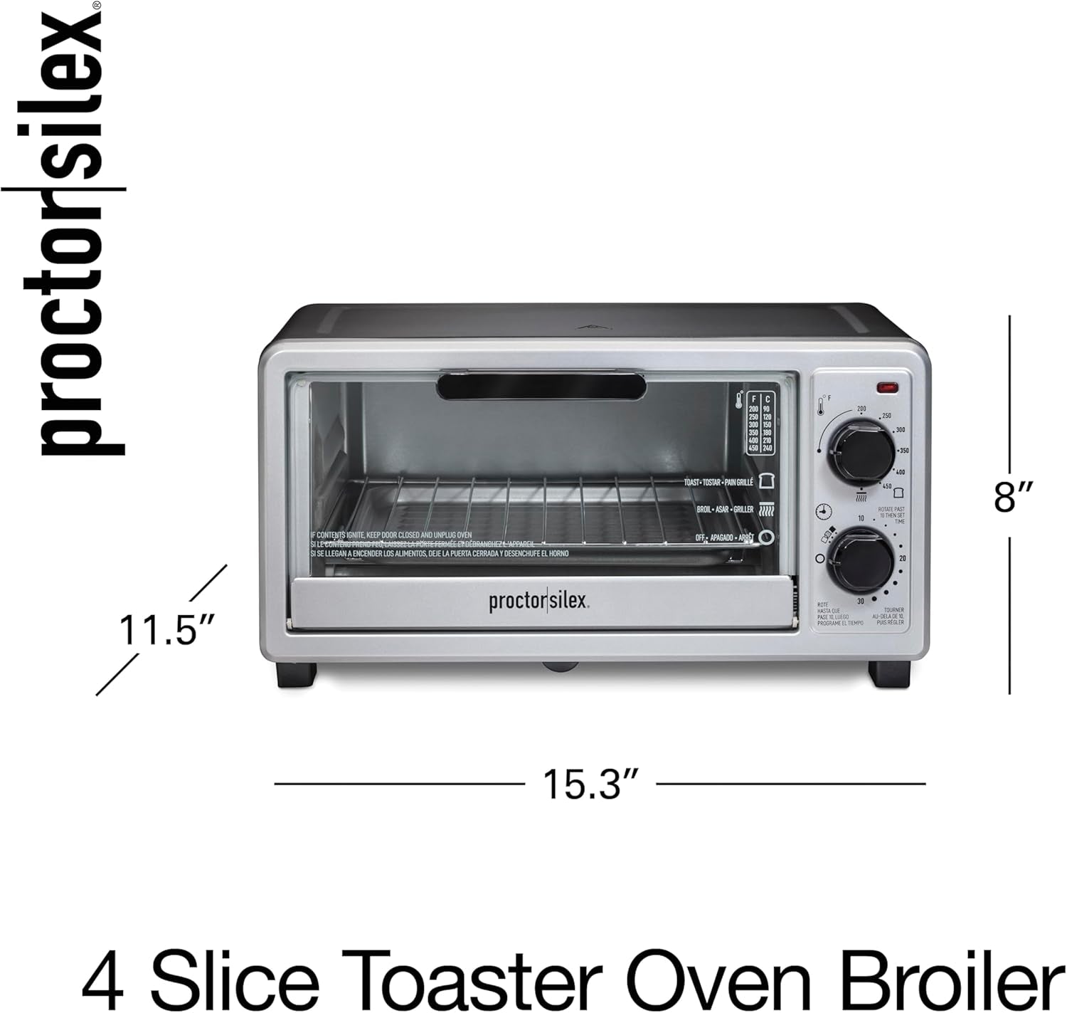 4-slice-countertop-toaster-oven-bake-broil-toast-200-450-f-adjustable-temp-30-minute-timer-automatic-shutoff-black-and-silver-31260g