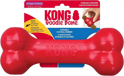 KONG Goodie Bone - Classic Durable Natural Rubber Dog Bone, Supports Mental Engagement - Treat Dispensing - Red - for Medium Dogs8
