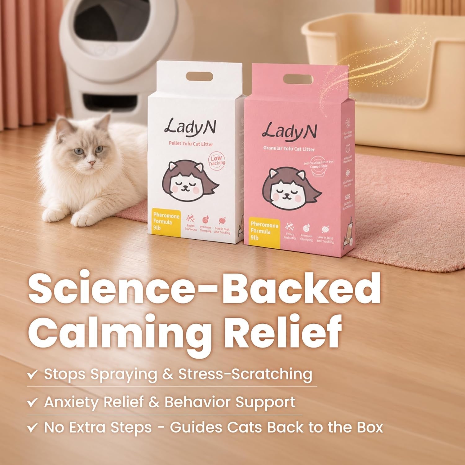 welcome-home-cat-kit-attractant-granular-tofu-litter-deodorizer-for-automatic-boxes-strong-clumping-odor-control-easy-cleanup