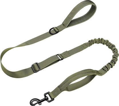 Forestpaw Tactical Dog Leash for Large Dogs, Khaki, 4-5FT | Heavy Duty Bungee, Shock Absorption, 2 Padded Handles, for Training Running Walking8
