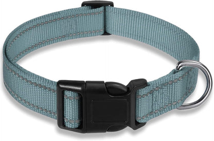 Reflective Dog Collar with Buckle Adjustable Safety Nylon Collars for Small Medium Large Dogs, Pink M | Breathable Nylon Collars for Small Medium Large Dogs, No Chafing on Walks and Outdoor Hikes, Metal D-Ring, Night Safety15