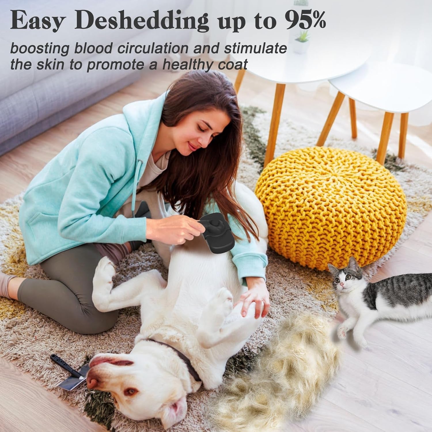 dipoo-self-cleaning-shedding-brush-skin-friendly-grooming-tool-for-dogs-cats-and-puppies-deshedding-and-hair-removal-for-long-and-short-haired-pets-black