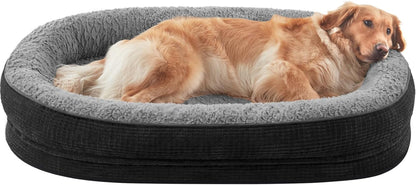 JOEJOY Orthopedic Dog Beds Large Sized Dog, XL Egg-Crate Memory Foam Pet Couch Bed with Bolster Sides, Waterproof Lining, Removable Washable Cover & Non-Slip Bottom, Grey15