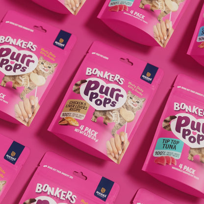 Bonkers Purrpops Freeze-Dried Chicken Liver Flavored Lollipop Cat Treats, 4 Pieces (Pack of 13)3