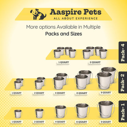 Stainless Steel Flat Side Bucket 1 Quart (0.25 Gallon)- Heavy Duty Hanging Food & Water Pail for Dogs, Cats, Birds, Kennel, Cages & Crates, Durable Rustproof Multi-Purpose Feeding Buckets9