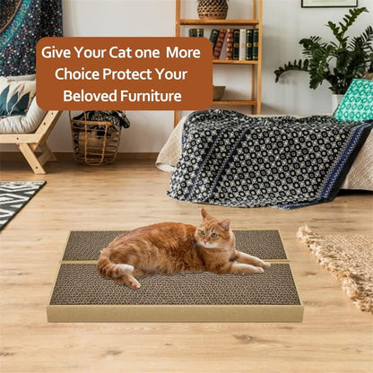 Happyfreesx Splicing Cat Scratch Pad: Cat Scratchers for Indoor Cats and Kitten, 2 Pack Cat Scratching Pad, Cat Scratcher Cardboard, Scratching Pad, Premium Scratch from Cats, Double-Sided Design7