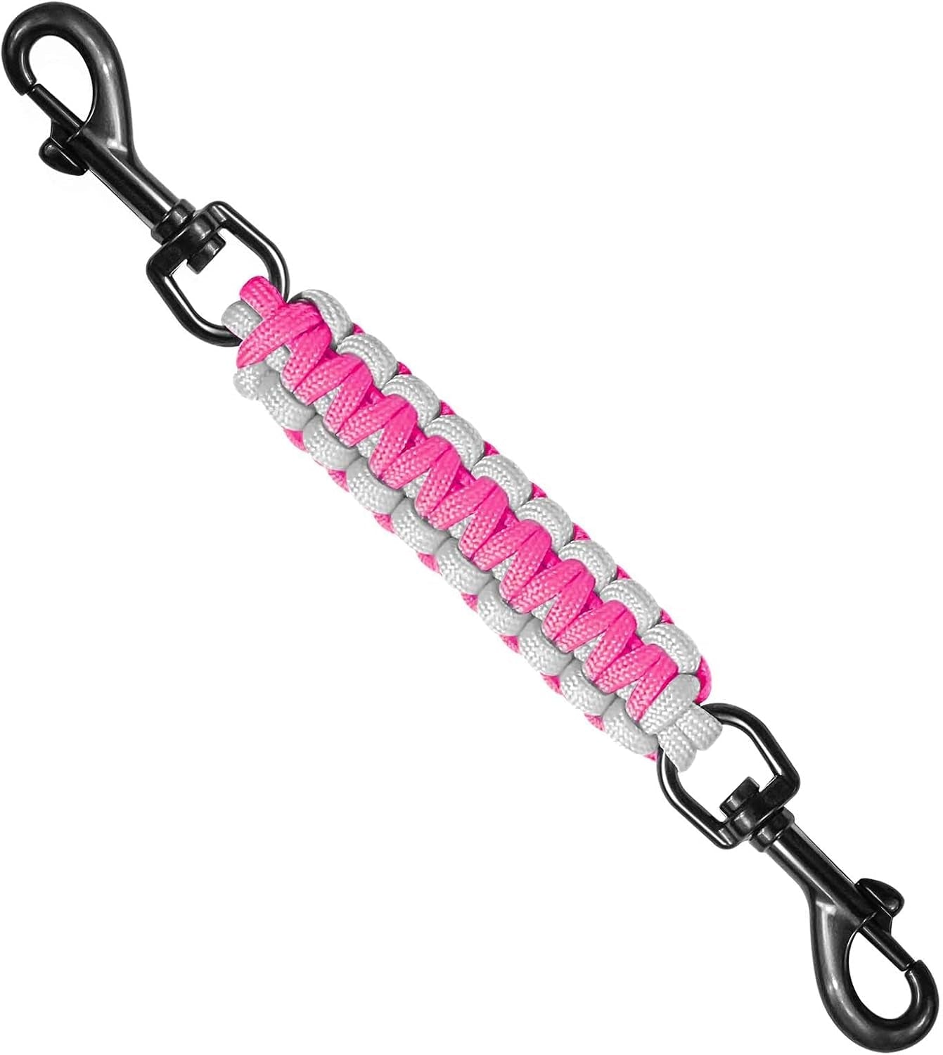 dog-collar-safety-clip-collar-companion-handmade-backup-safety-strap-double-ended-clip-leash-connector-suitable-for-dog-harnesses-prong-pinch-collars-pink-1-pack