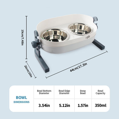 All for Paws Height Adjustable Cat Elevated Bowls Stainless Steel Dog Food Water Bowls, Height Adjustable Cat Feeder Mess Proof Pet Feeding Bowls for Small to Large Size Cats8