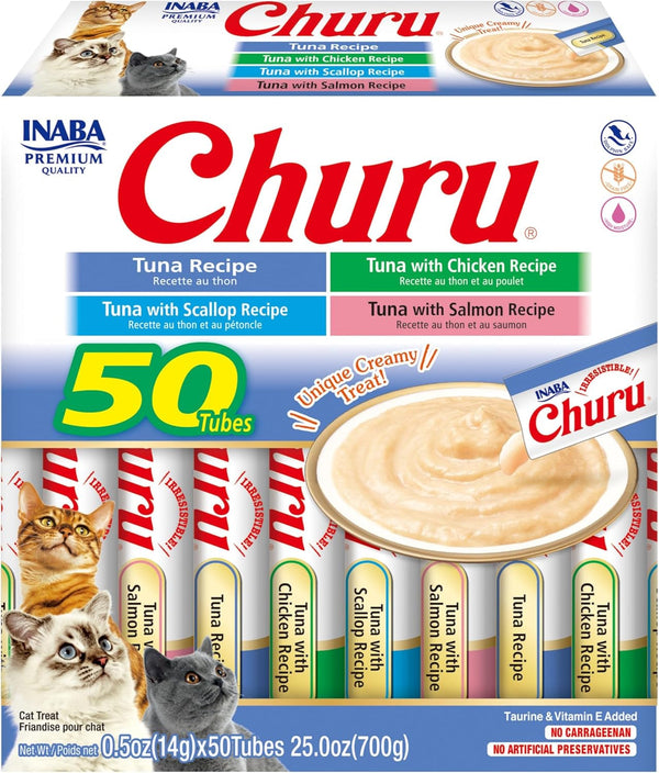 INABA Churu Cat Treats, Grain-Free, Creamy Purée Cat Treat/Topper, Chicken Variety9