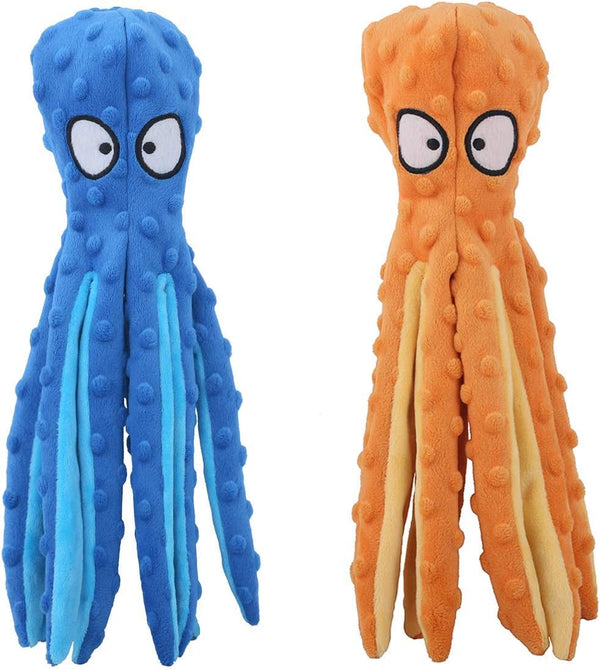 CPYOSN 2 Pack Octopus Dog Toys, No Stuffing Squeaky Crinkle Plush Chew Toys | Mess-Free Design, Interactive Squeaker & Crinkle Sounds, Machine Washable, 12.6 Inch for All Breeds9