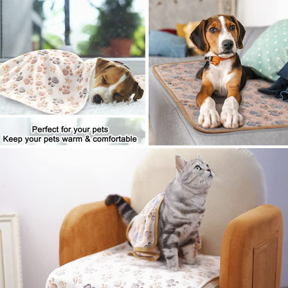 MIWOPET 3 Pack Cat and Dog Blanket Soft & Warm Fleece Flannel Sleep Mat, Great Pet Throw for Puppy, Kitten,Cats,Small Dogs (Small 23" X 15")5