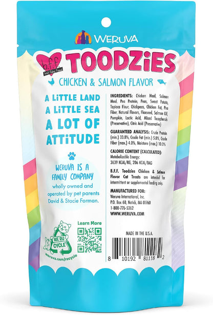 Weruva BFF Toodzies, Chicken and Salmon Crunchy Cat Treats, 2Oz Bag2