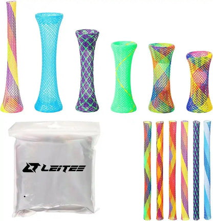 Leitee 60 Pcs Cat Spring Toys Kitten Tubes Indoor Interactive Chinese Finger Trap Cat Toys Plastic Coil for Pet Hunt Scratch(Random Colors)7