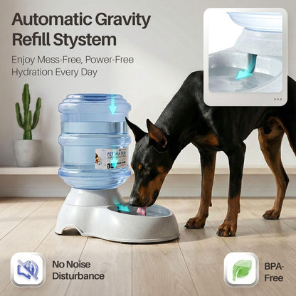 Flexzion Gravity Pet Water Dispenser Drinking Station for Dogs Cats (3 Gallon) Automatic Replenish Waterer for Small Large Breed Dog Cat,Feeding Watering Fountain Supplies Bottle Dish Bowl3