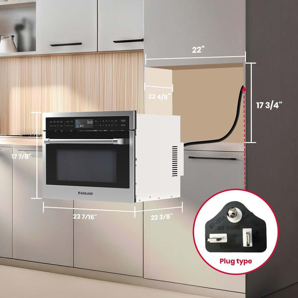 24 Inch Built in Microwave Oven, 1.6 Cu. Ft, 1000W, 11 Levels | Microwave and Convection Oven Combination with Sensor Cook, Touch Control, LCD Display, Stainless Steel8